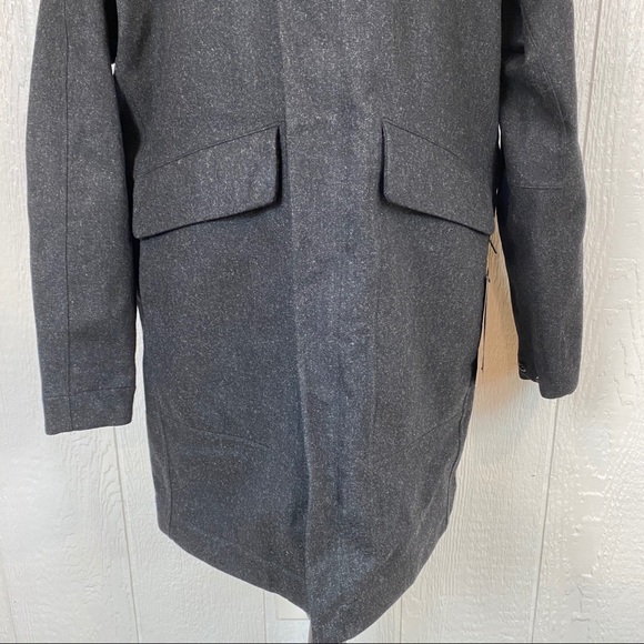 NEW Lululemon Black Wool Blend Trench Coat Medium - Picture 3 of 13